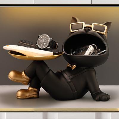 Coole Bulldoggen-Skulptur mit Kunstfiguren aus Palettenharz, für den Eingangsbereich, Basteln, Süßigkeiten, Kleinigkeiten, Haushaltsbedarf für das Büro, Café