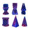 3Pcs 3D Printed Spiral Cone Figurine Impossible Passthrough Sculpture Vortex Thread Illusion Stress Relief Mini Spiral Pyramid Cylinder Fidget Toy