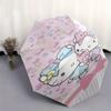 Hello Kitty,Bow Automatic Folding Umbrella-Simple 8-Rib Design, Bright Cartoon Pattern, Durable Iron Frame, Suitable For Travel, Outdoor, Be