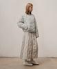 Waiowai Zip-Up Quilted Long Pleated Padded Skirt_Beige