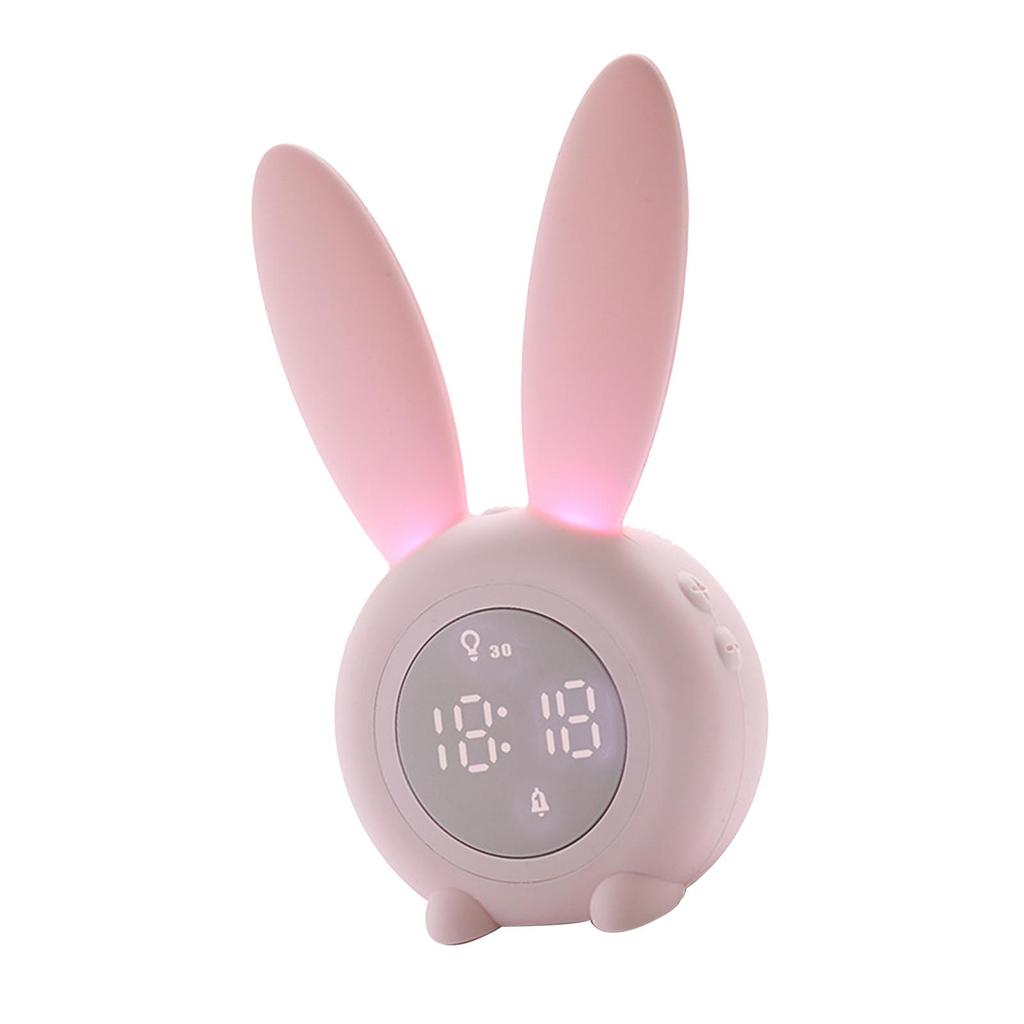 Digitaler Wecker Niedliche Häschenform LED-Nachtlicht Leuchtende Digitaluhr für Kinder Schlafzimmerdeko
