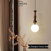 Mid-Century French Retro Pendant Light: Solid Wood for Bedroom, Study, Dining, or Bar