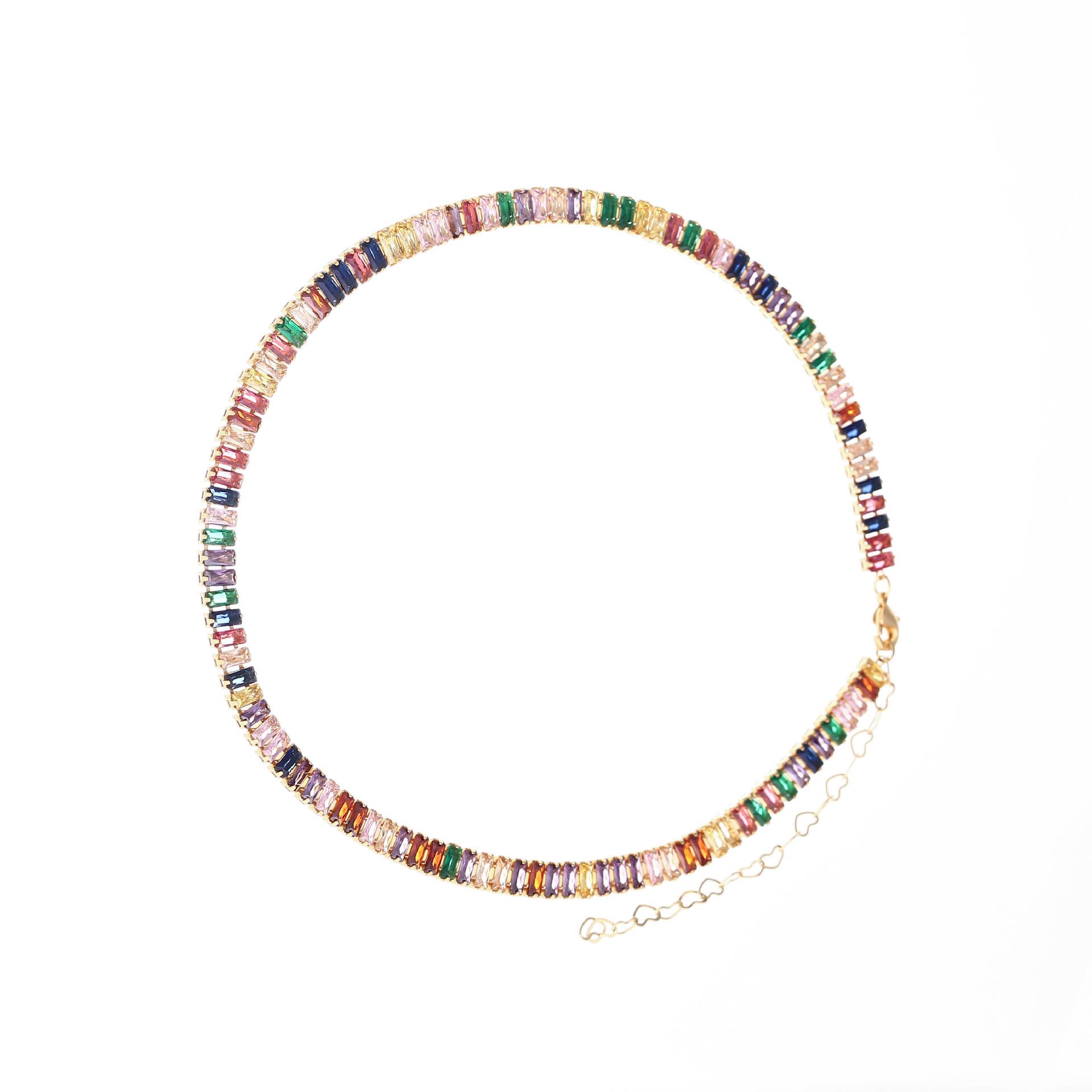 

Винтажное красочное квадратное колье с цирконом для женщин - Элегантное и уникальное эффектное украшение