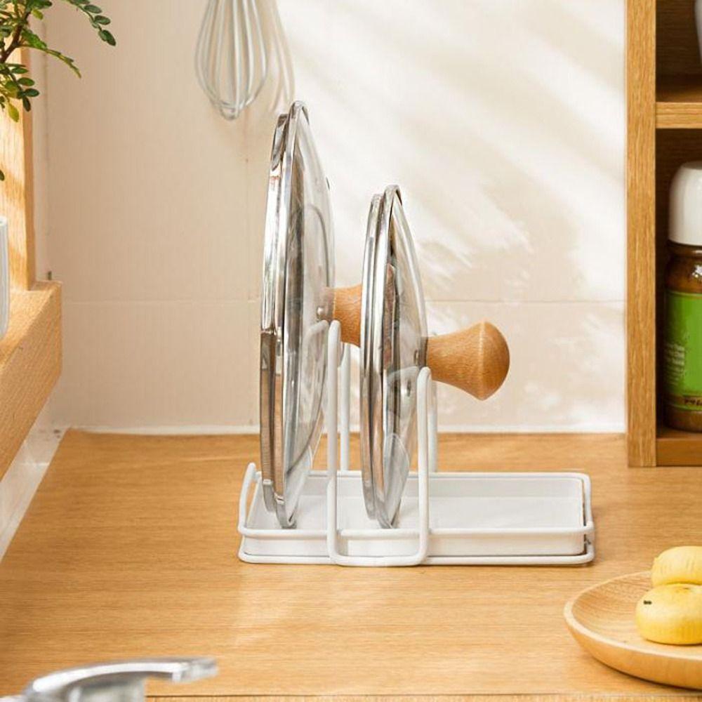 Iron Pot Lid Storage Rack Rustproof Cutting Board Stand Utensil Storage Rack  Countertop