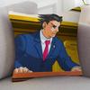 GAME Ace Attorney Cartoon Series Square Pillowcase Soft Waist Sofa Cushion Cover Bedroom Room Pillowcase
