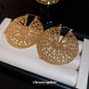 European and American Hollow Disc Metal Ear Cuff Retro Design Exaggerated Earrings Minority Fashion Fancy Earrings for Students