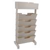 Beige White Bookshelf Plastic Bookcase Narrow Book Storage Utility Display Shelves for Living Room