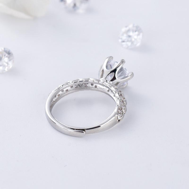 Lindon Classic Copper Alloy Zircon Ring Ladies Jewelry Wedding Promise Party Gift