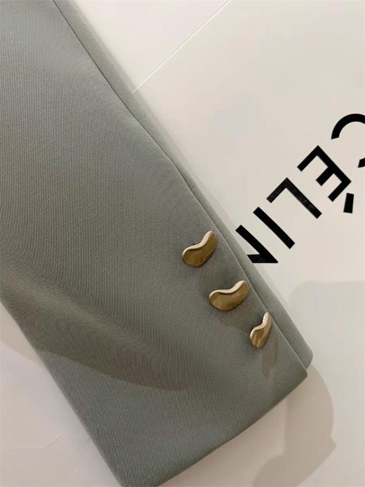 2024 Frühling/Herbst Damen Blazer im britischen Stil Grau Texturiert