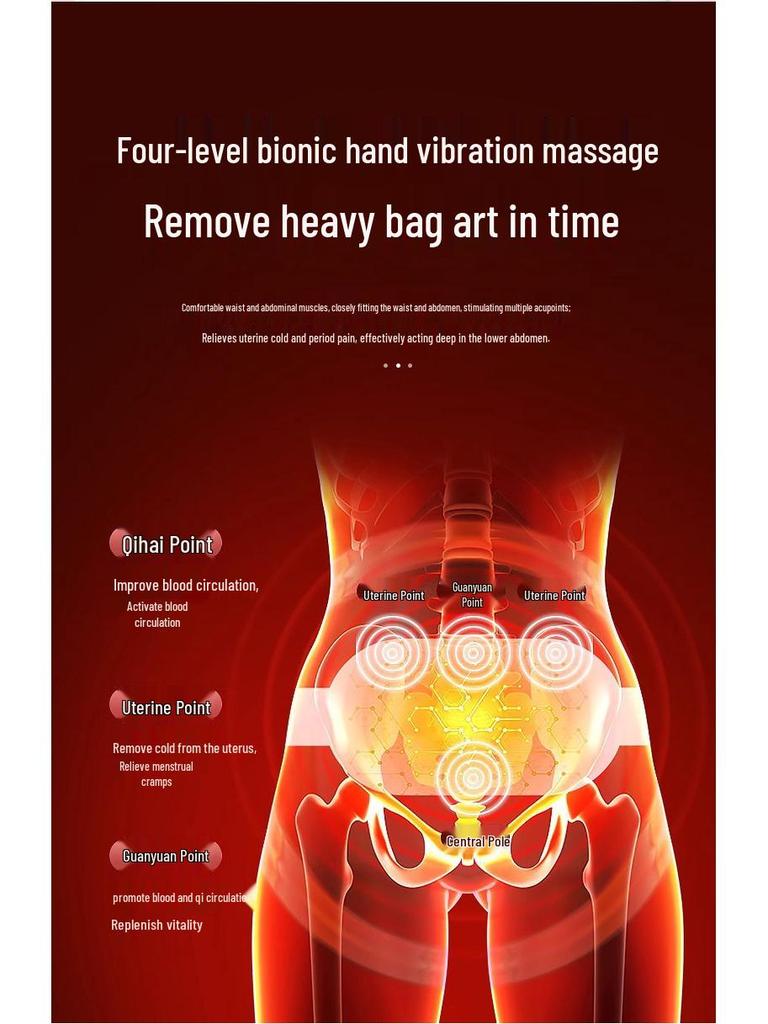 USB-uppvärmningsbälte för kvinnor för lindring av mensvärk