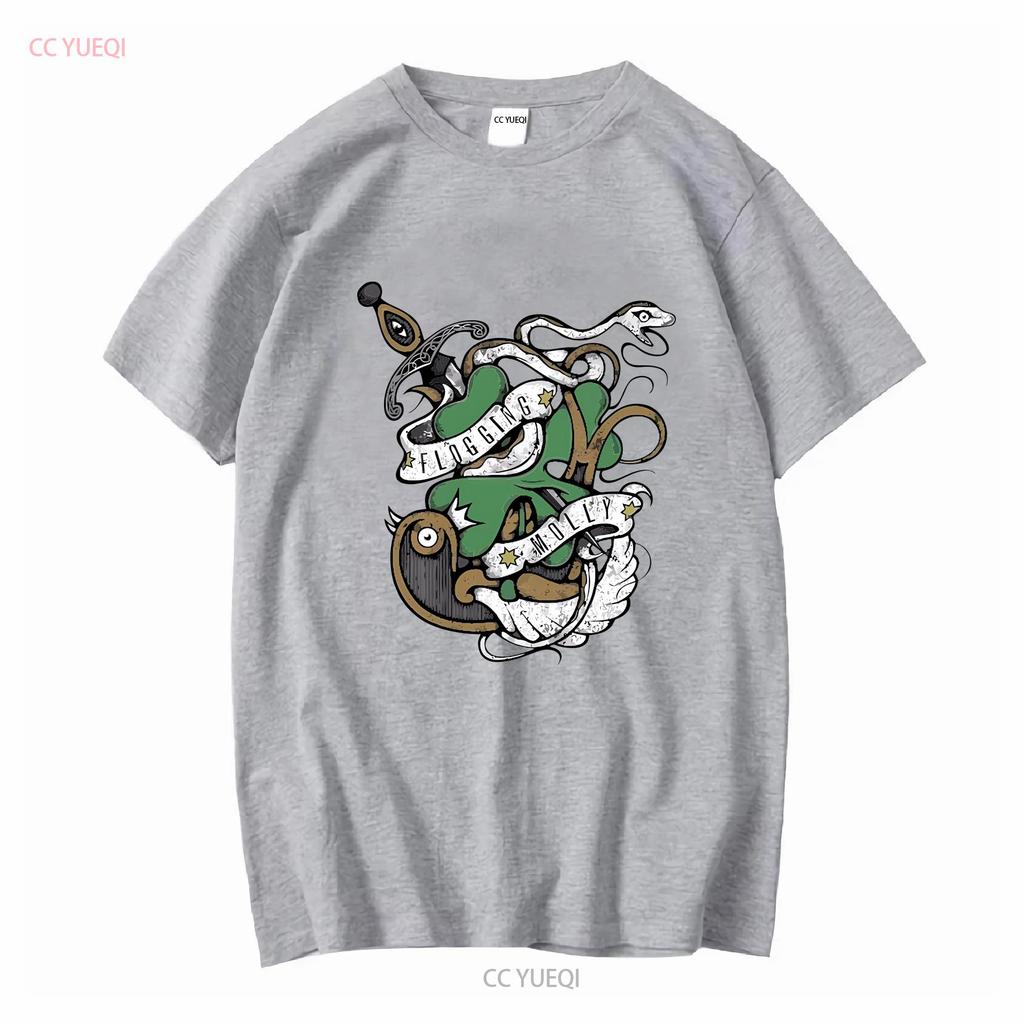 Mens American Punk Band Flogging Music Theme Molly T Shirt  Vintage Washed Slightly Graphic Soft Casual Stylish Homme