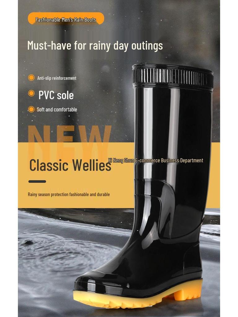 Wasserdichte Regenstiefel für Herren: Rutschfestes Gummi, Fleecefutter, Erhältlich in langen, mittellangen und kurzen Ausführungen