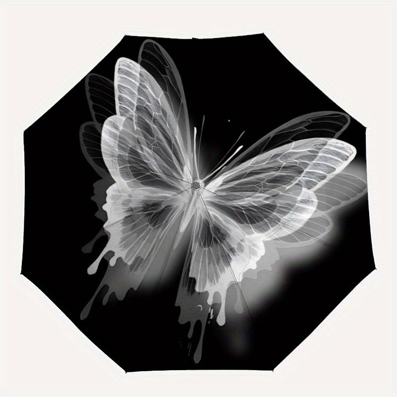 

1pc Butterfly Print Automatic Umbrella - 8-Rib Foldable Design, Outdoor Adventures, and Family Celebrations yy250829032