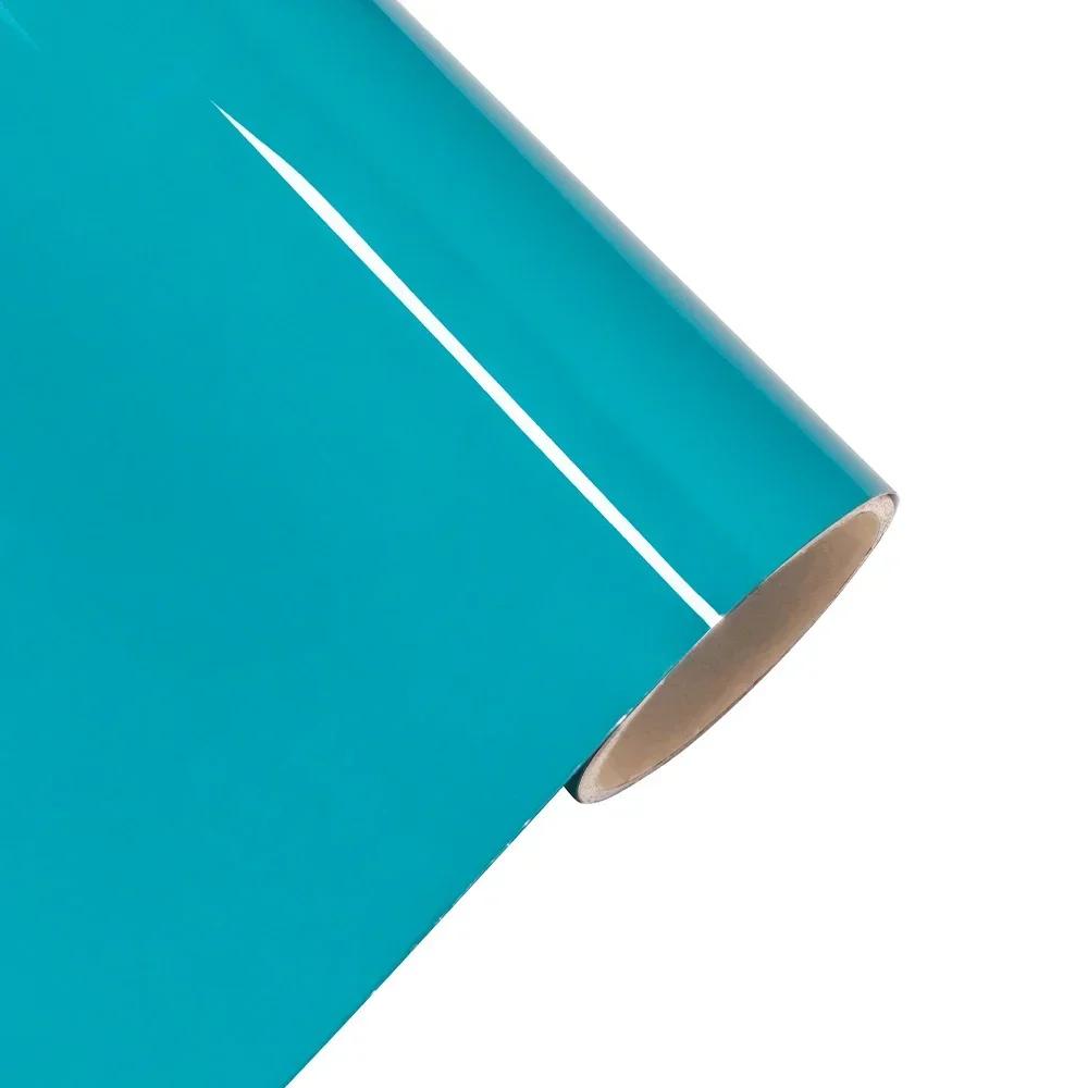 0.5m Wide Ultra Gloss Miami Blue Car Sticker Bubble Free Vinyl Film PET Decal Vehicle Body Self Adhesive Sticker Car Accessories