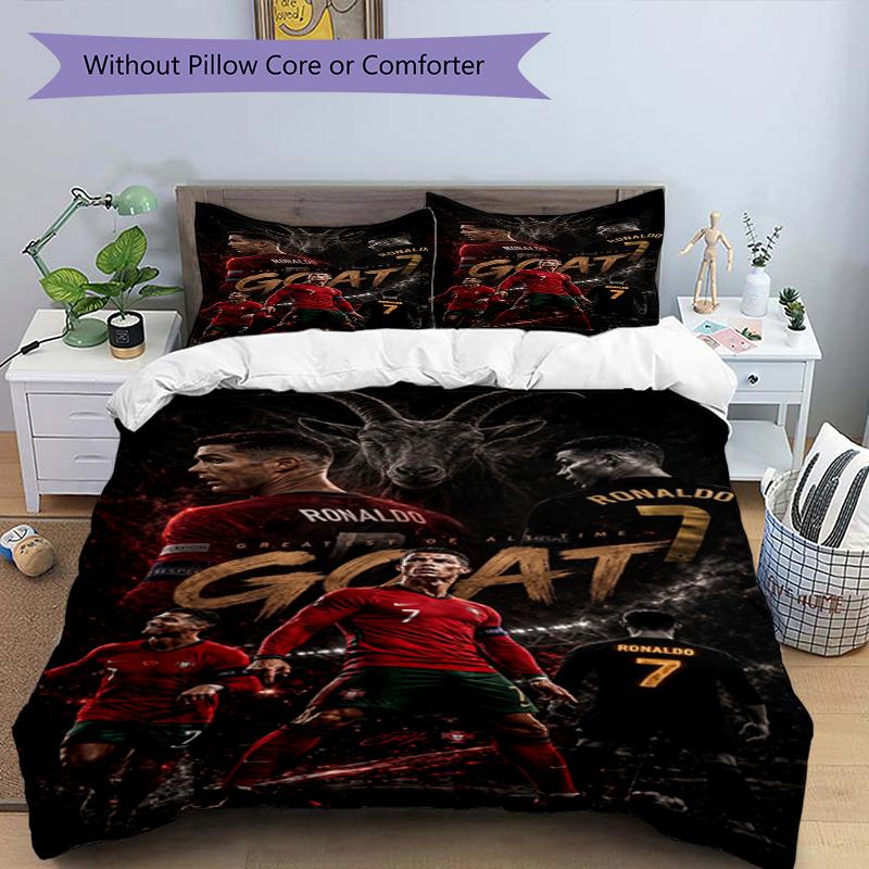 Ronaldo's Golden Legend: Ronaldo's Legacy Bedding Set, Breathable Duvet Cover with Pillowcases, Soft Bed Linen for Bedroom Home Decoration, Perfect Fe