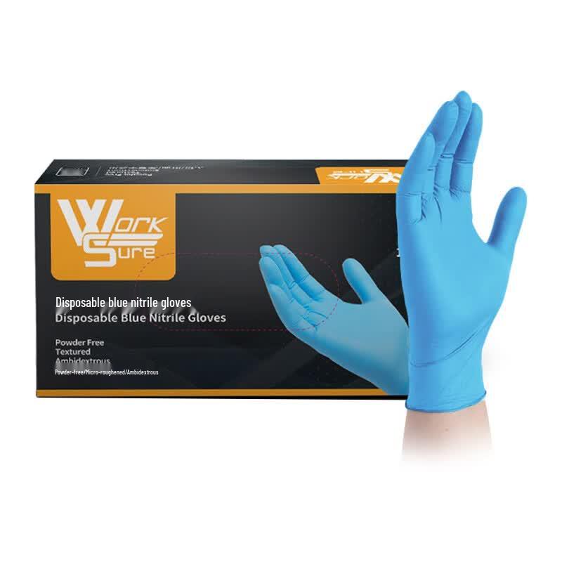 AMMEX Disposable Blue Nitrile Gloves Large