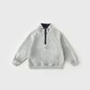 Boys' Autumn Half-Zip Outdoor Sports T-shirt: Trendy, Comfortable, Loose-Fit 2026