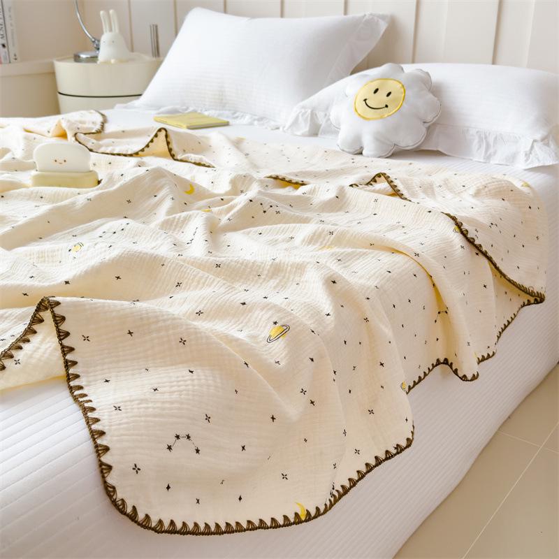 Premium Antibacterial Cotton Gauze Quilt: Double Layer, Summer Nap or Sofa Blanket