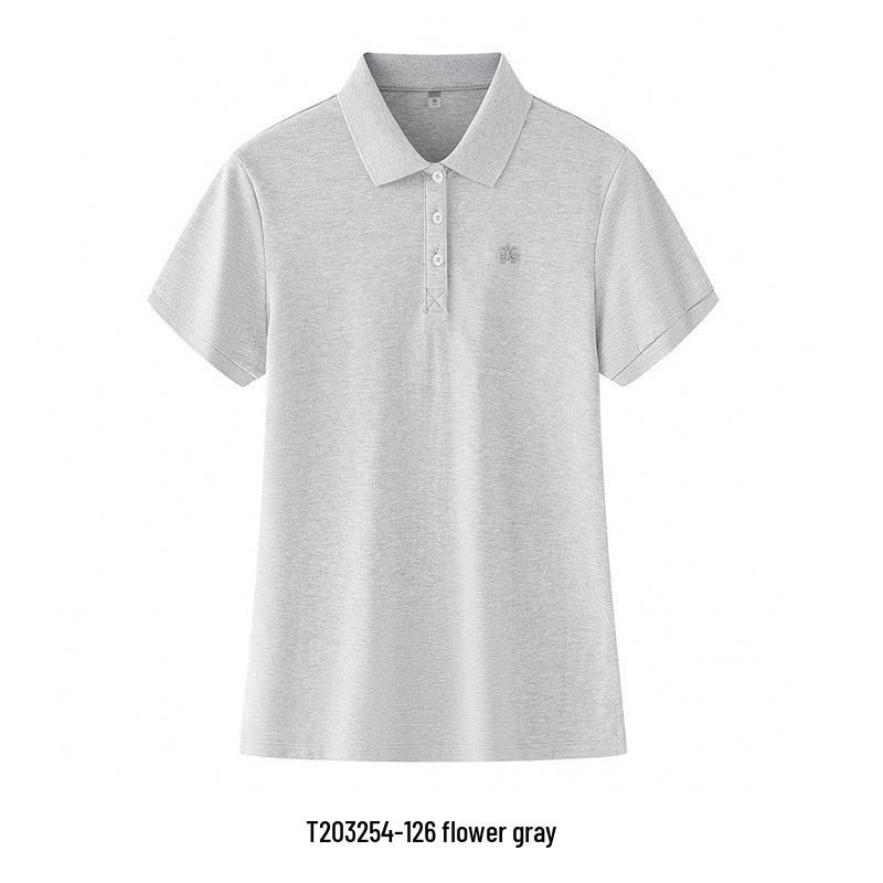 Women's Custom Logo Embroidered Cotton Short Sleeve Polo Shirt