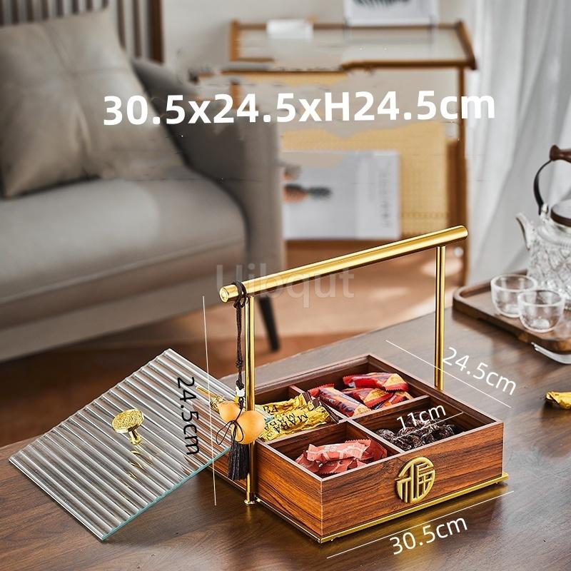 

Candy Dry Fruit Container with Cover Household Snack Storage wooden Box Party Treat Holder Sealed Dish Party Snack tea container