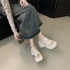 Beach Fashion Waterproof Roman Sandals Ladies Chunky High Heels Fashion High-heeled Slippers Wedge Casual Sandals
