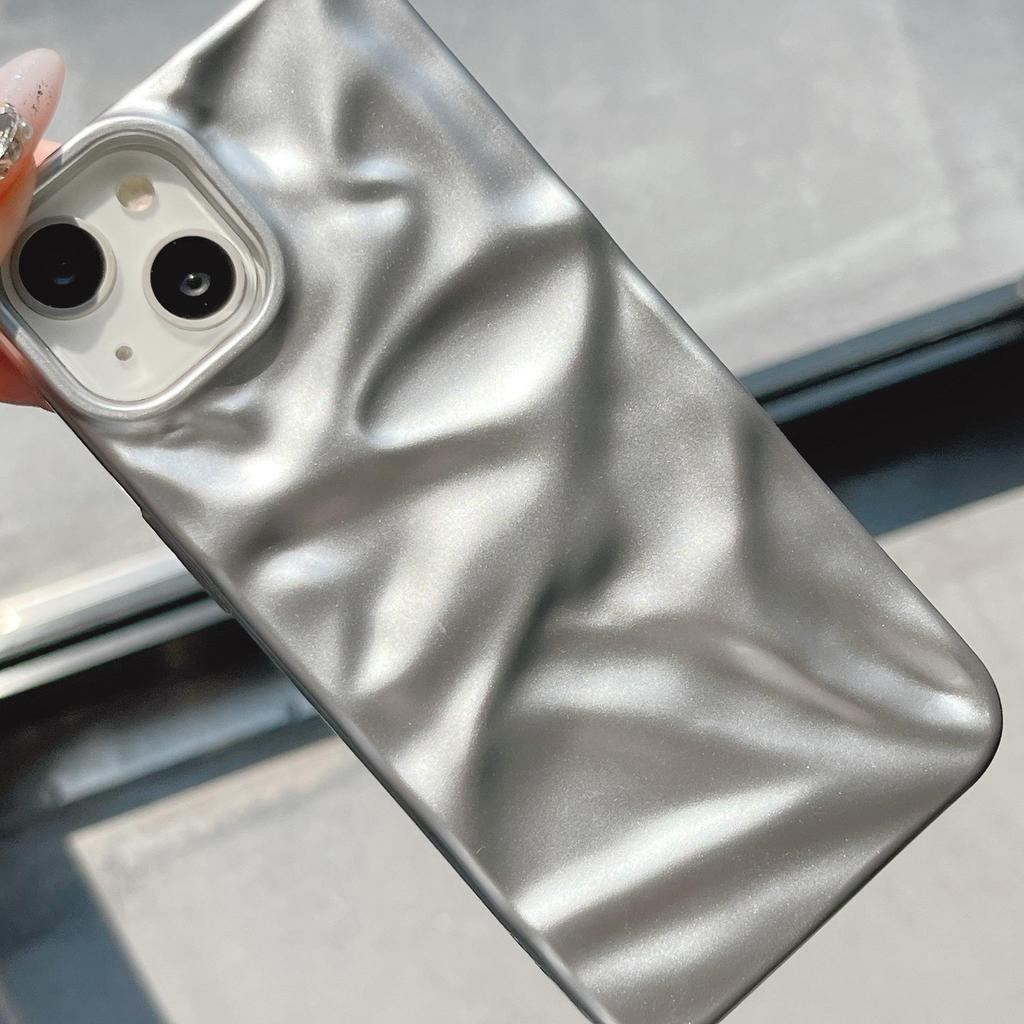 Creative Silver Phone Case for iPhone 12, iPhone 13, iPhone 14