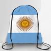 Drawstring Backpack Storage Bag Portable Fan Shoulder Bag with National Flag Print Lightweight Design for Daily Use Travel Sports