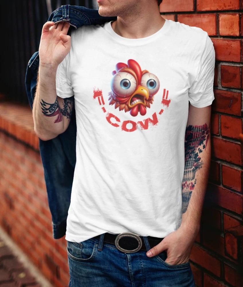 FCOWF Funny Chicken White TShirt Meme Quote l Unisex Tee Top Gift L