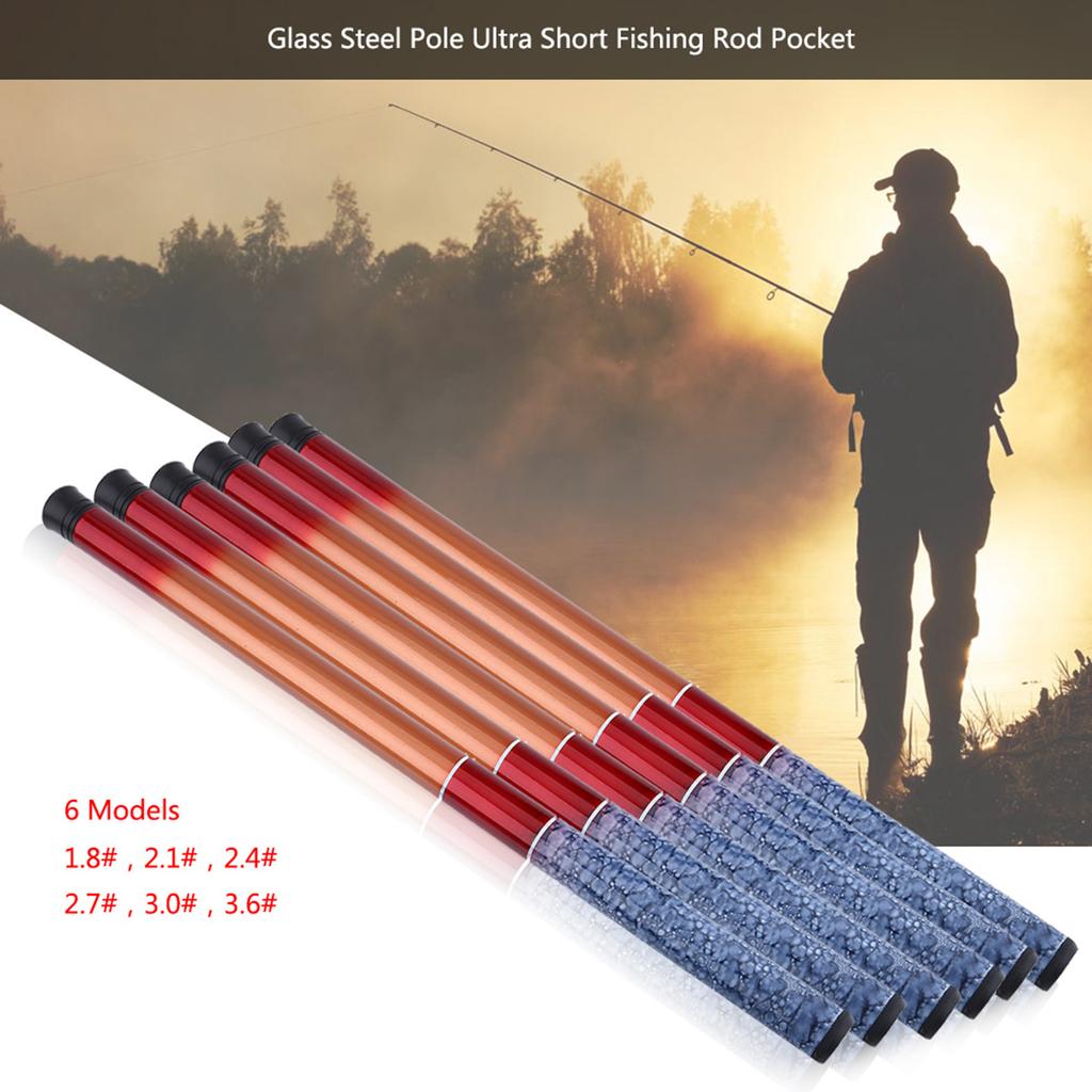 Hand Pole  Hand Glass Steel Pole Portable Telescopic Rod Freshwater Casting Hard Fishing Gear Retractable Hand Pole