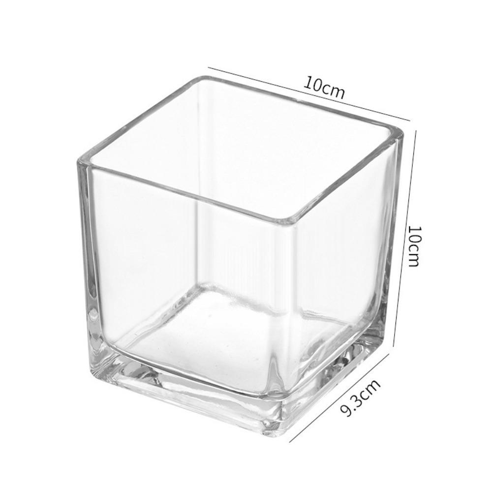 Geometric Cube Vase Transprent Candle Holder Minimalist Fish Tank Home