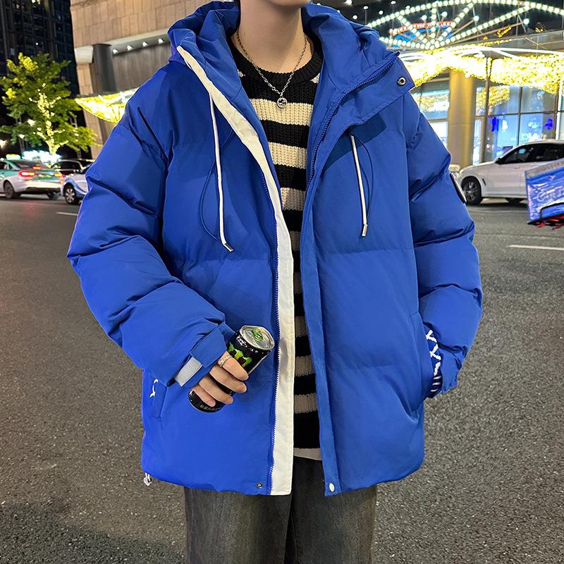 

Пуховик мужской зимний с утолщением, теплая и свободная хлопковая одежда, универсальные стеганые куртки больших размеров, модные хлопковые куртки 4XL синий