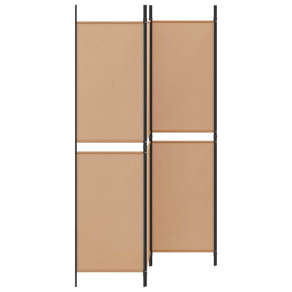 4 Panel Room Divider Beige 200 X 200 Cm Fabric