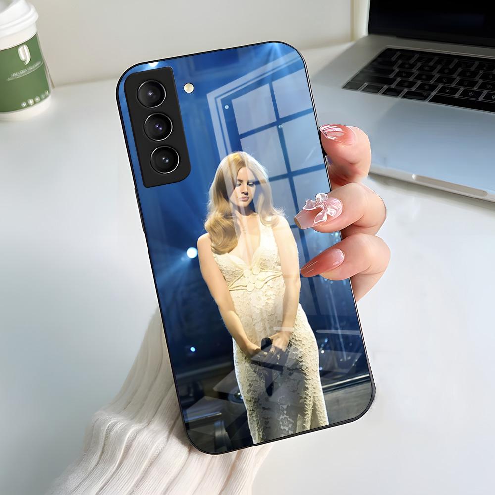 Lanas-w-Del-R-Rey Phone Case For Samsung S26 S25 S24 FE S23 S22 S21 Plus S20 Ultra Note20Ultra Black Glass Cover