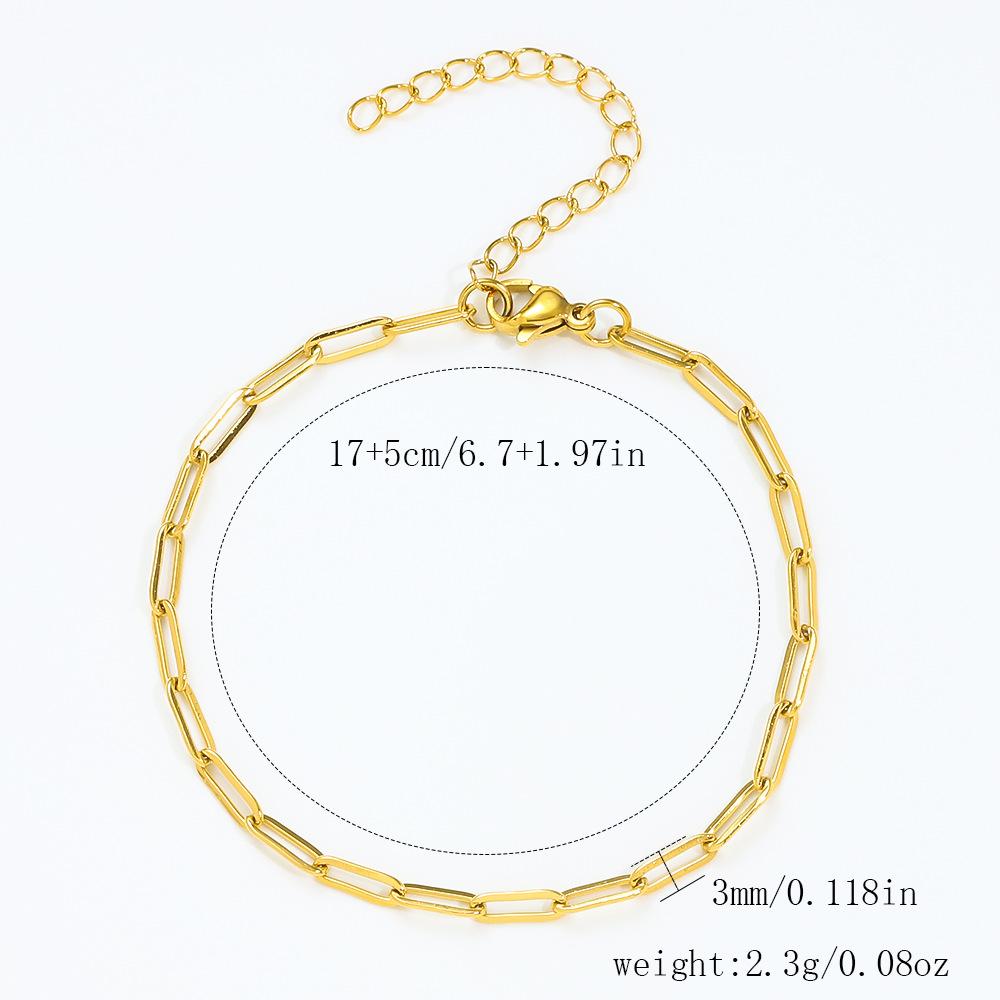 Women s Stainless Steel Bracelet with 18k Gold Vacuum Electroplating Versatile Minimalist Everyday Staple Gift