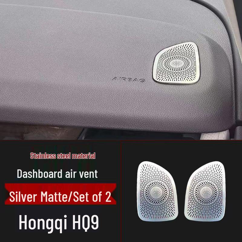 

Hongqi HQ9 Speaker Frame & Dashboard Air Vent Trim Set Silver Matte