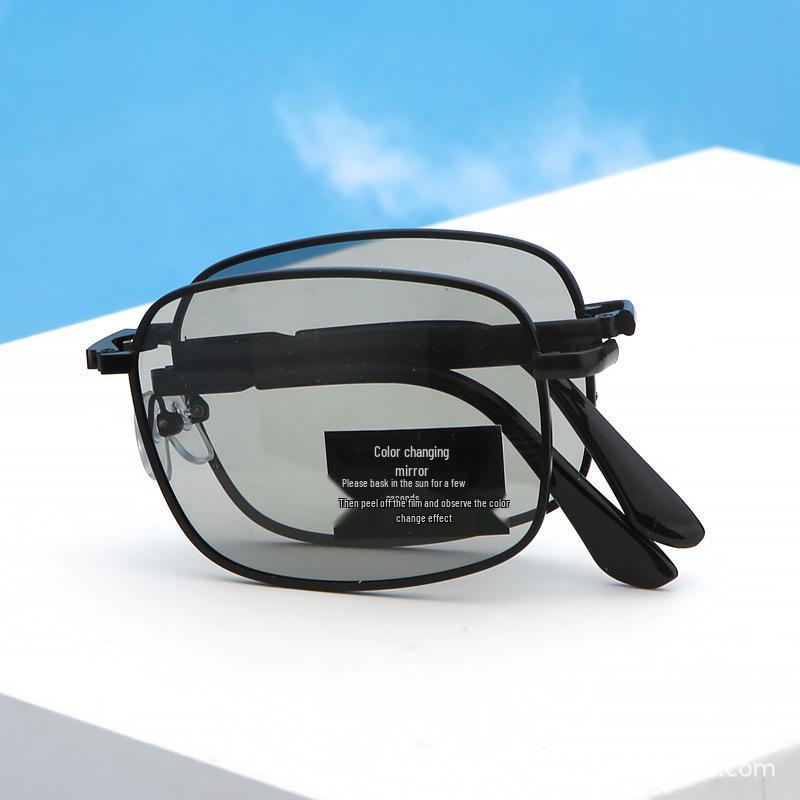 Men's Polarized Photochromic Driving Sunglasses - Small Folding Frame