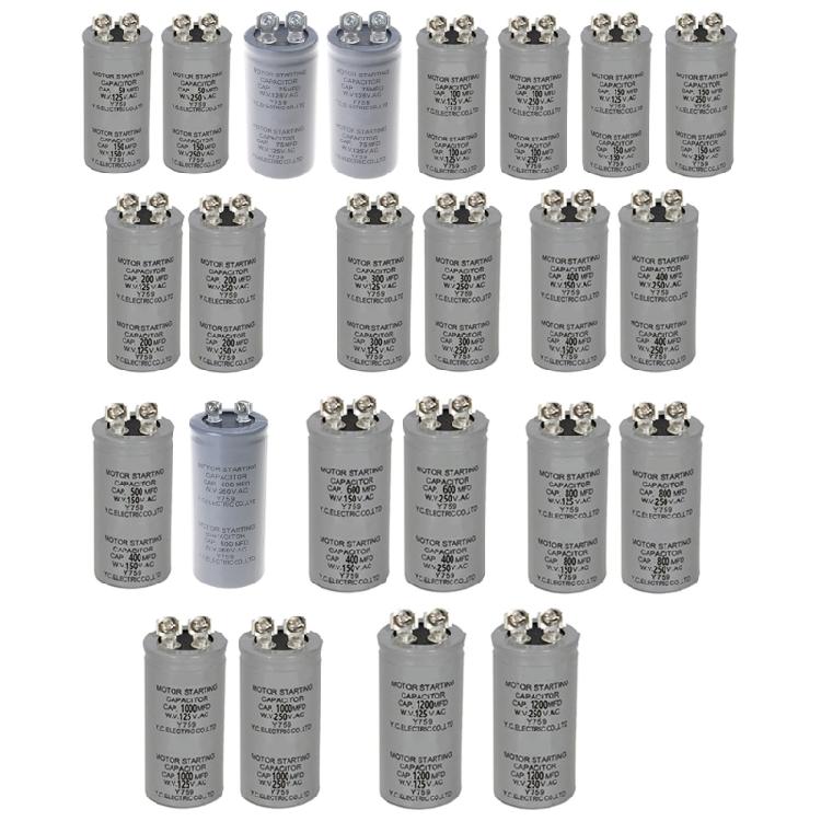 CD60 125V/250V 50UF-1200UF Motor Start Capacitor for Air Conditioning Units and Fans High Temperature Resistance