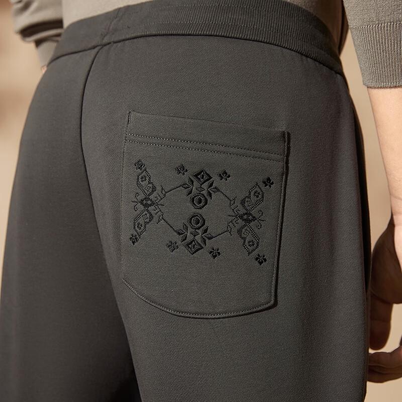 Septwolves Men's Miao Embroidery Xinjiang Cotton Tapered Casual Pants