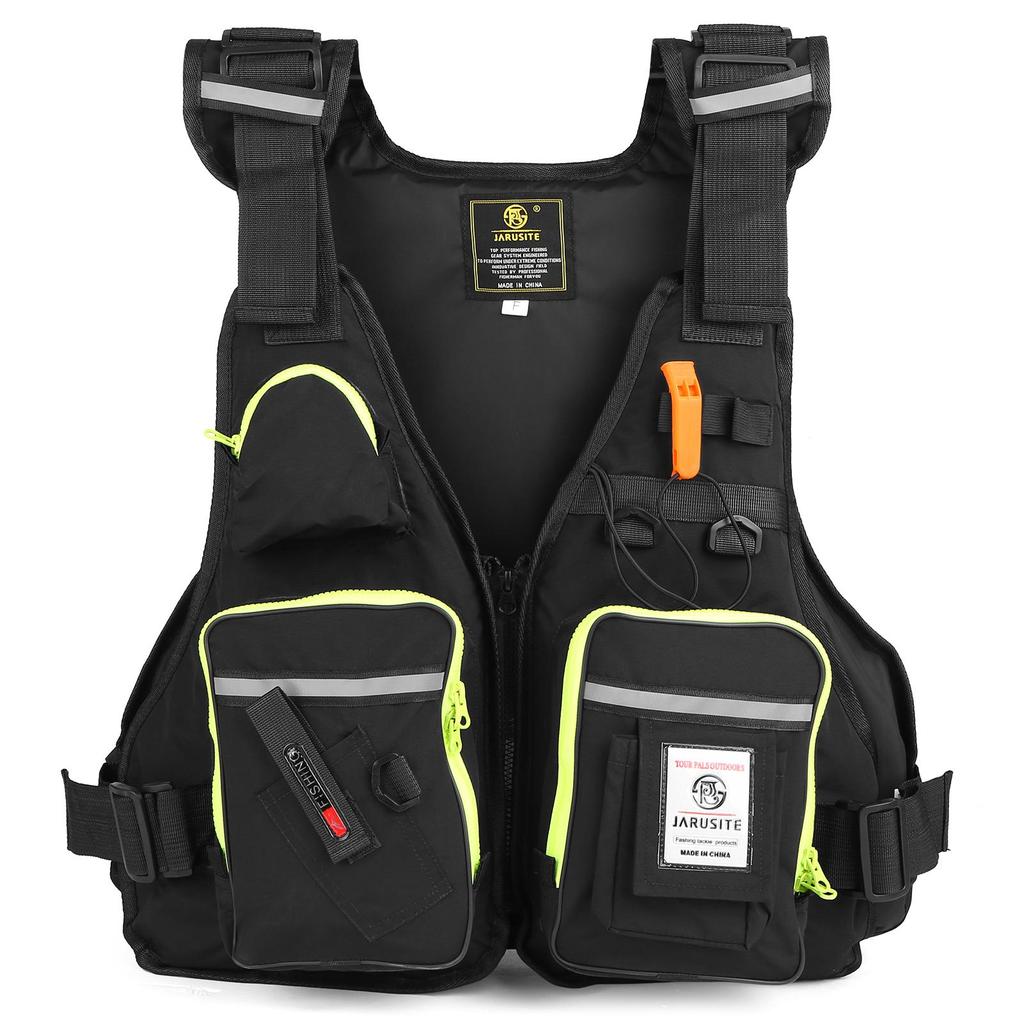 Gilet de sauvetage professionnel pour hommes Combinaison de flottaison Multi-poches Imperméable Pêche en mer Gilet réglable Gilets de pêche portables