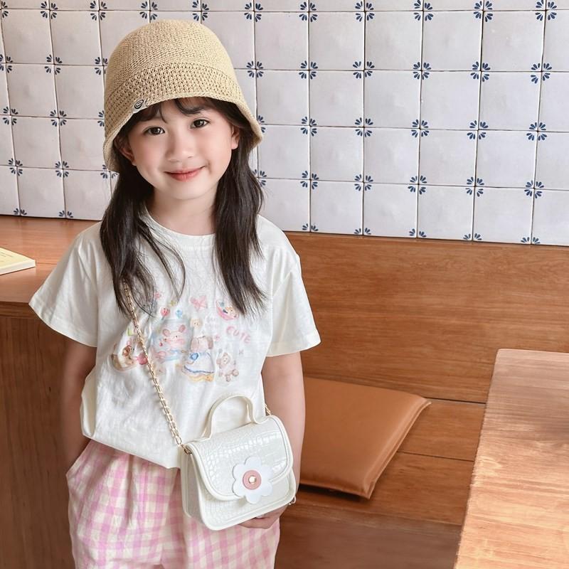 Charming Floral Pattern Mini Crossbody Bag For Kids With Breathable Pu Material