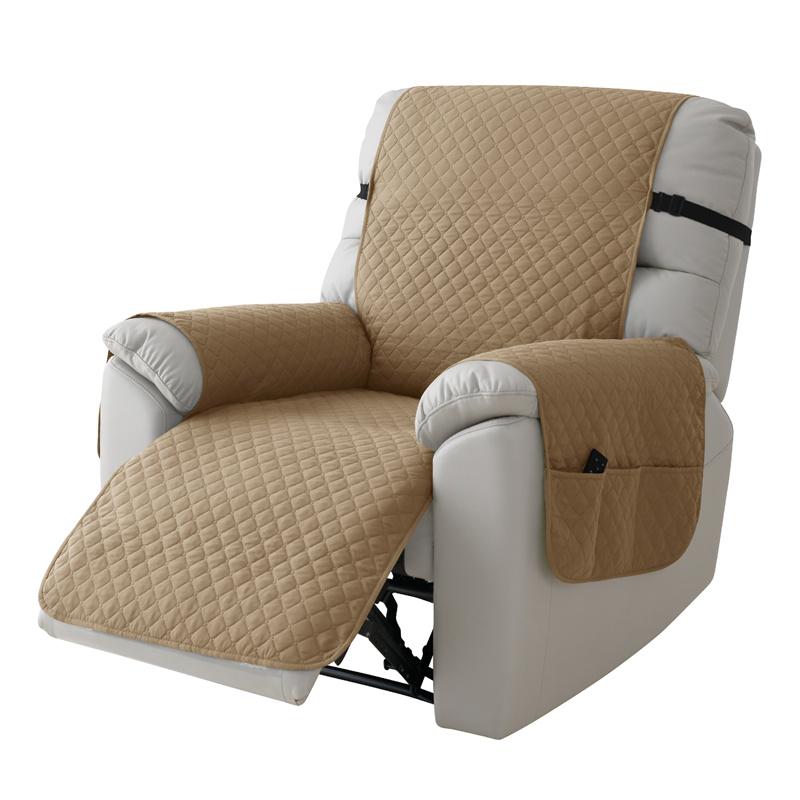 1Seater Wear Resistance Recliner Cover Solid Color Quilted Armchair Slipcover Pet Kids Accent Couch Cushion Living Room Hotel