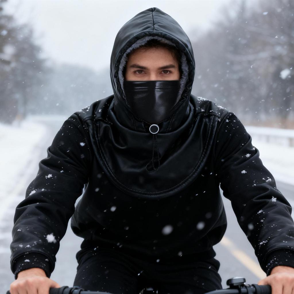 Cold Weather Face Cover Protective Waterproof Thermal PU Hat Cold Weather Snow Face Warmer For Outdoor Motorcycle Riding Hiking