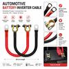 2pcs 2AWG Gauge Battery Inverter Cable Waterproof Starter Cable Set  For Trucks Boats Motorcycle