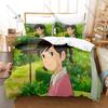 From Up On Poppy Hill Vintage Coastal Town Poppy Flower Retro 1960s Campus HD Print Bedding Set Duvet Cover + 2 Pillowcases