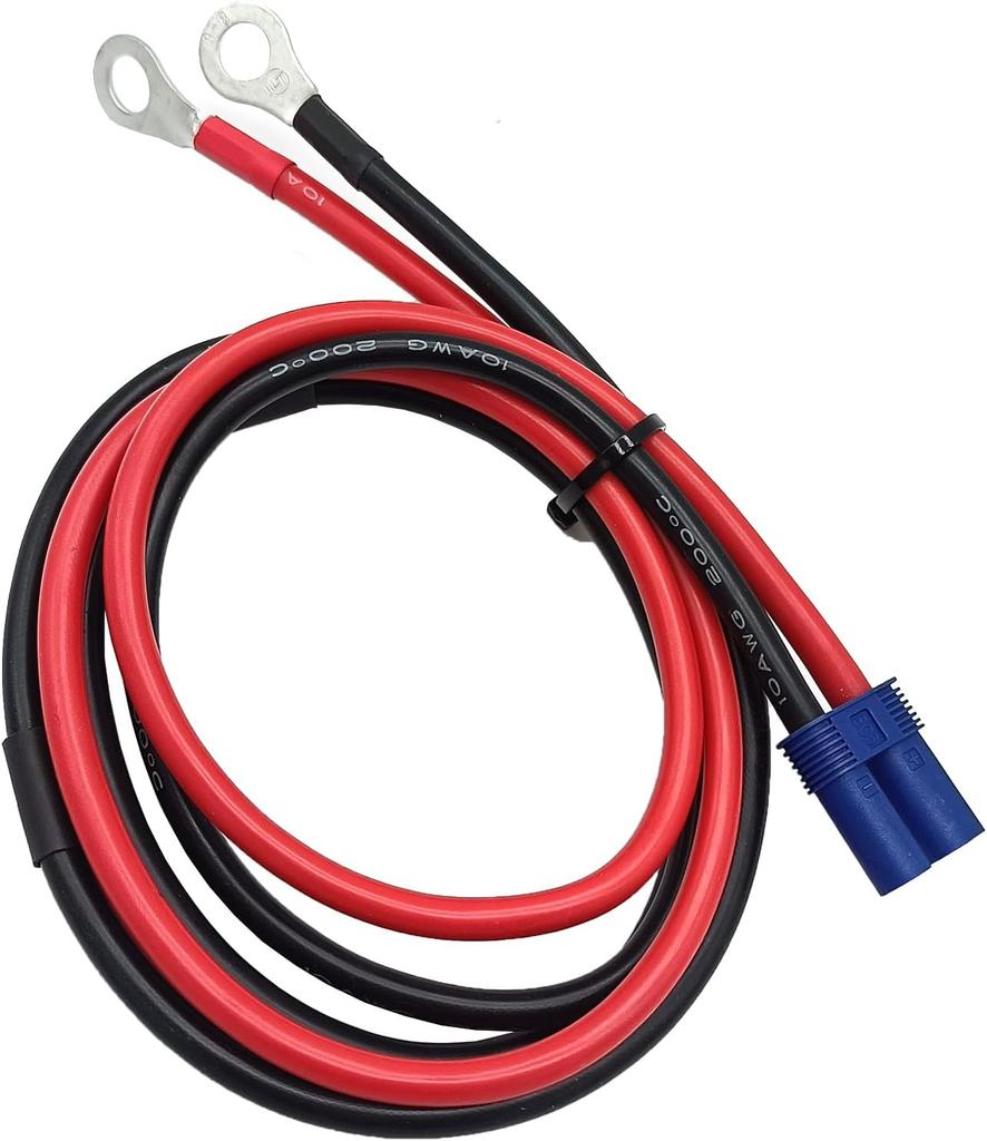 EC5 Female Connector with O-Ring Terminal and 100cm 10AWG Silicone Cable – Adapter for Lipo Batteries, ESC