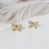 Trendy Fashion Super Flash Bow Full Diamond Stud Earrings High Sense Exquisite Beautiful Women Earrings