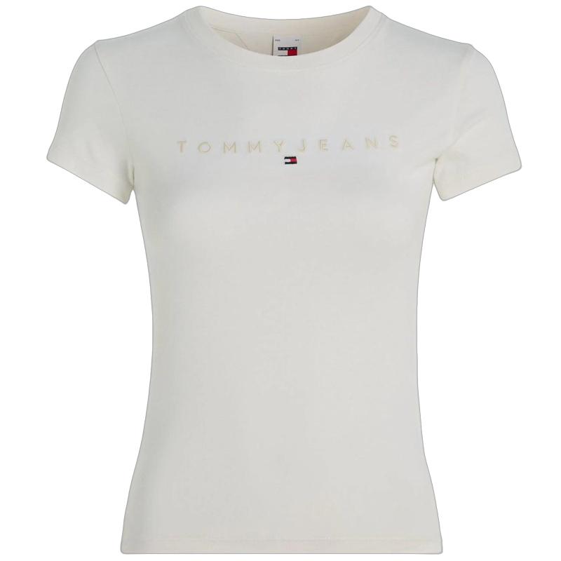 Tommy Jeans t-shirt koszulka damska kremowa DW0DW17827-YBH S
