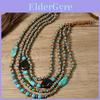 Collier Multicouche en Acrylique et Perles de Bois avec Design Géométrique pour Femmes