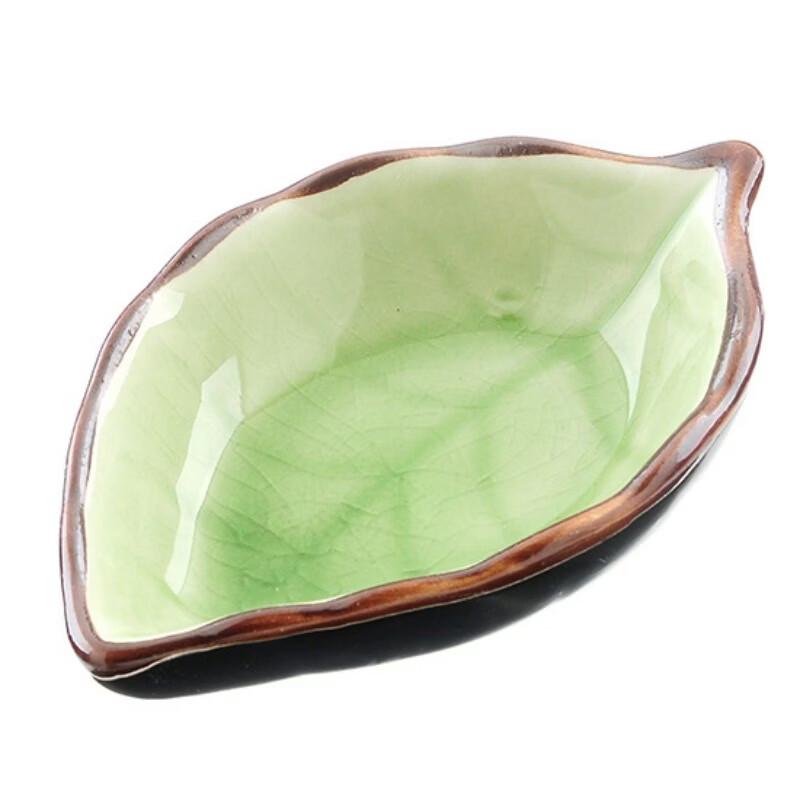 Ru Han Leaf Ceramic Condiment Dish