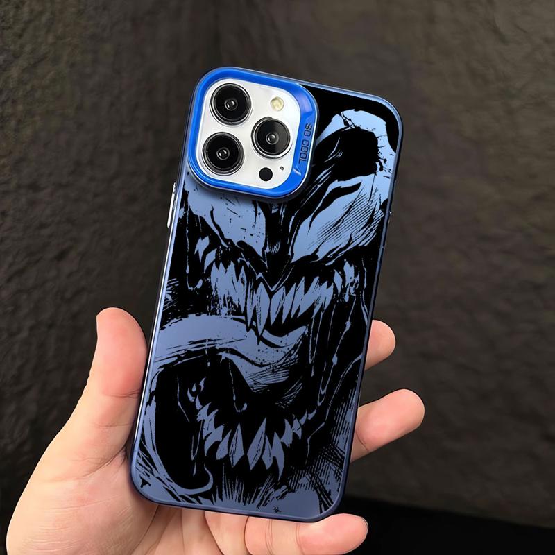 Skvělé barevné stříbrné pouzdro Marvel Venom pro Apple iPhone 15 14 13 11 12 13 Pro Max 14 Plus Funda Luxusní zadní kryt telefonu